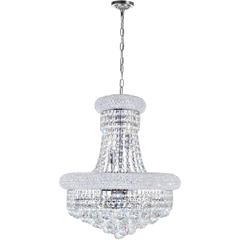 Next Day Delivery Empire 8 Light 18 inch Chrome Down Chandelier Ceiling Light