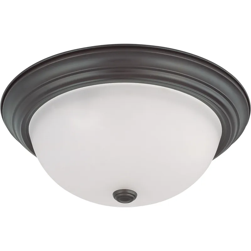 Brentwood 3 Light 15 inch Mahogany Bronze Flush Mount Ceiling Light Big Sale