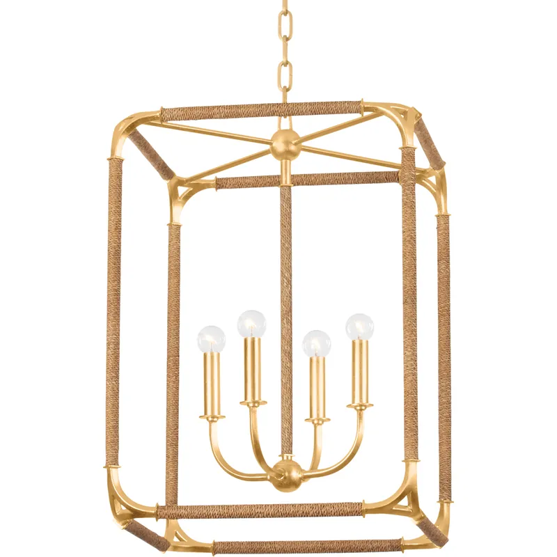 Holiday Sale Laurenceston 4 Light 18.25 inch Gold Leaf Indoor Lantern Ceiling Light