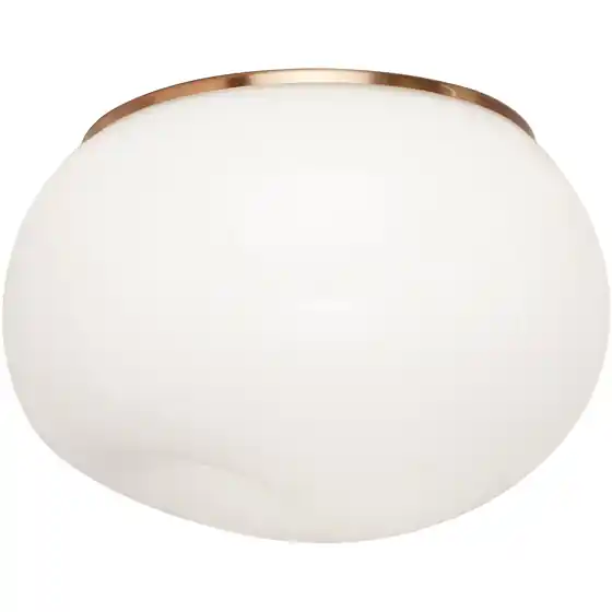 Gelasin 1 Light 10 inch Aged Gold Brass Flush Mount Ceiling Light in Aged Gold Brass and Opal Glass Secure Checkout