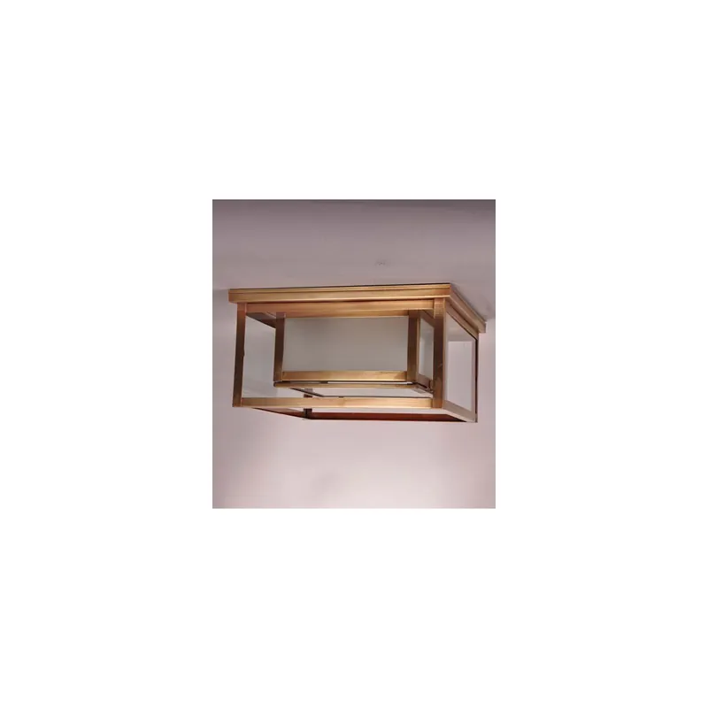 Waterford 2 Light 14 inch Dark Brass Flush Mount Ceiling Light in Clear Seedy Glass Clearance