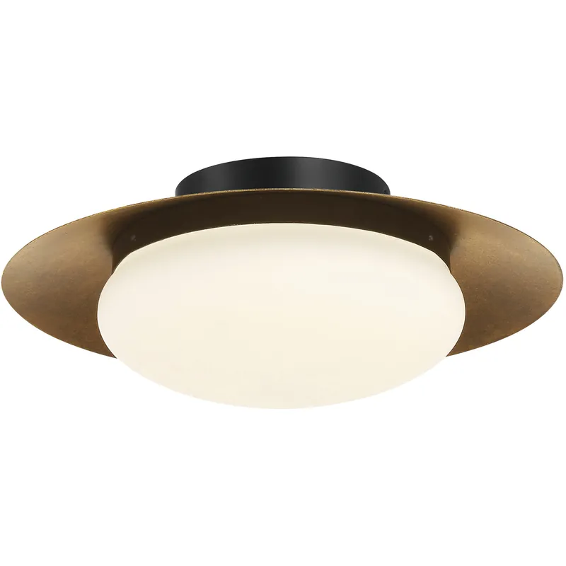 Zinola LED 15 inch Sand Coal and Halcyon Gold Flush Mount Ceiling Light Factory Price
