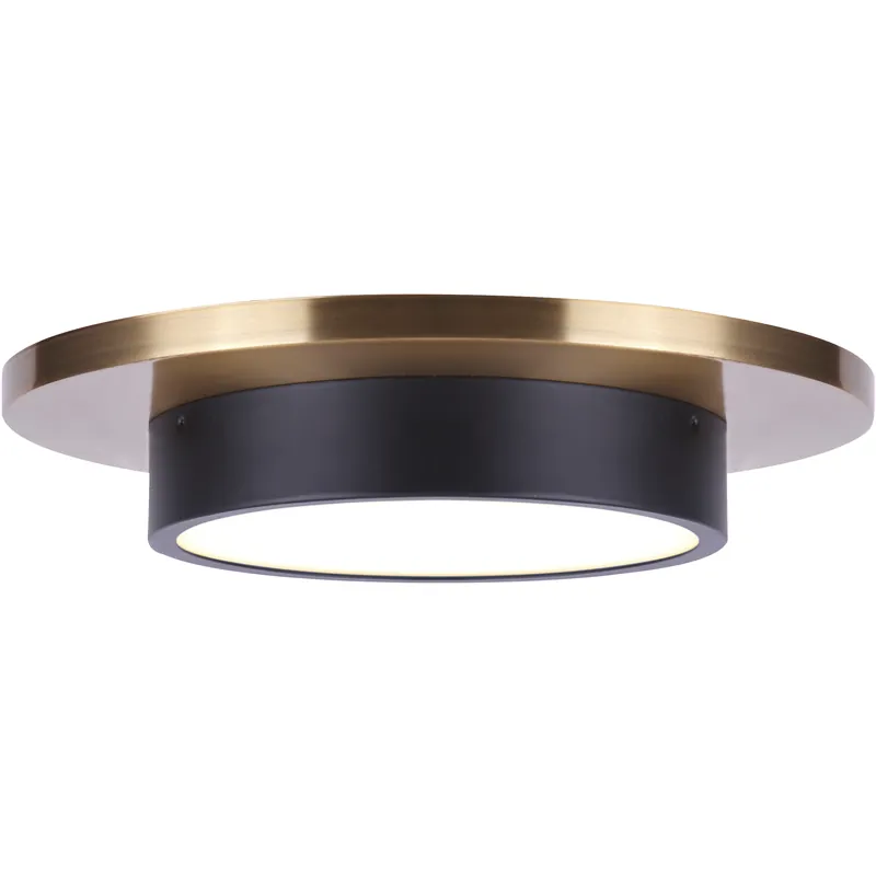 Canarm LED 12 inch Black/Gold Flush Mount Ceiling Light Luxury