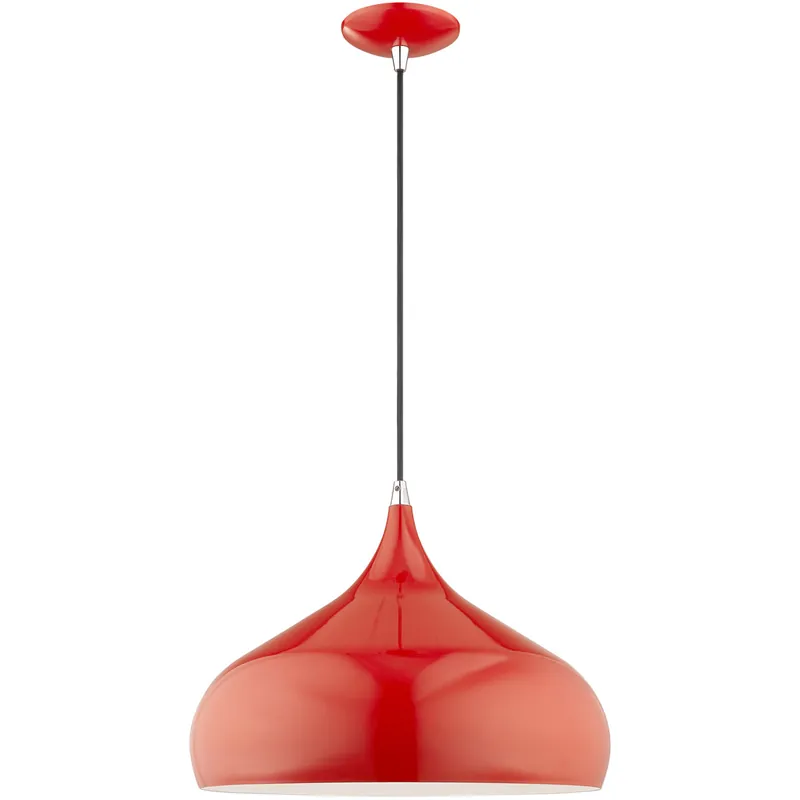 Popular Allison 1 Light 16 inch Shiny Red Mini Pendant Ceiling Light