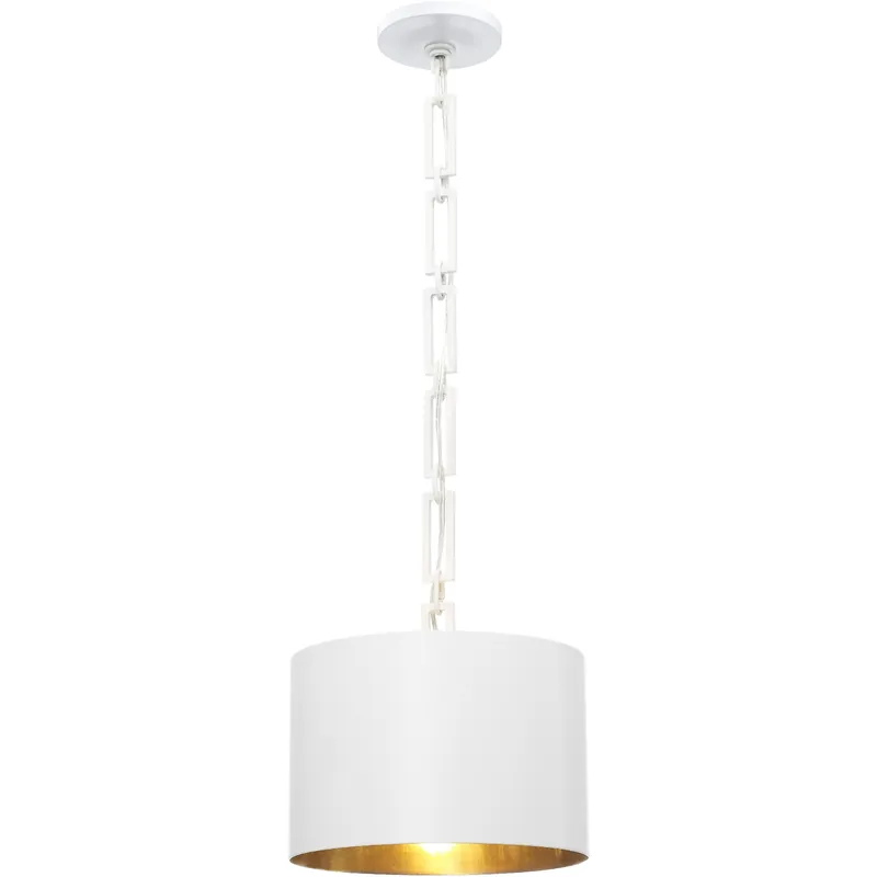 Popular Alston 1 Light 12 inch Matte White/Antique Gold Mini Pendant Ceiling Light in Matte White and Antique Gold