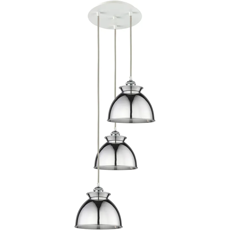 Factory Price Adirondack 3 Light 14.13 inch White and Polished Chrome Multi Pendant Ceiling Light
