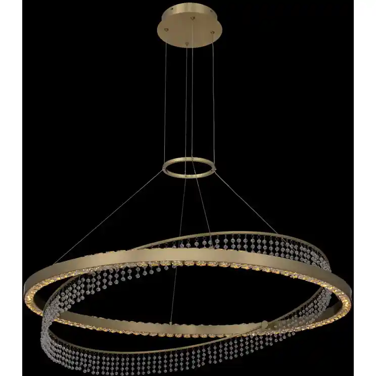 Professional Grade Saturno LED 36 inch Brushed Brass Pendant Ceiling Light