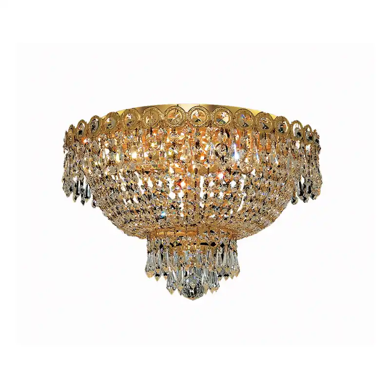 Best Choice Century 4 Light 16 inch Gold Flush Mount Ceiling Light in Royal Cut