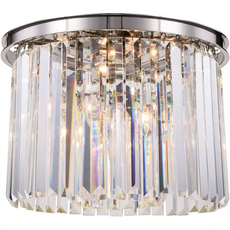 Sydney 6 Light 20 inch Polished nickel Flush Mount Ceiling Light in Clear, Urban Classic Mega Sale