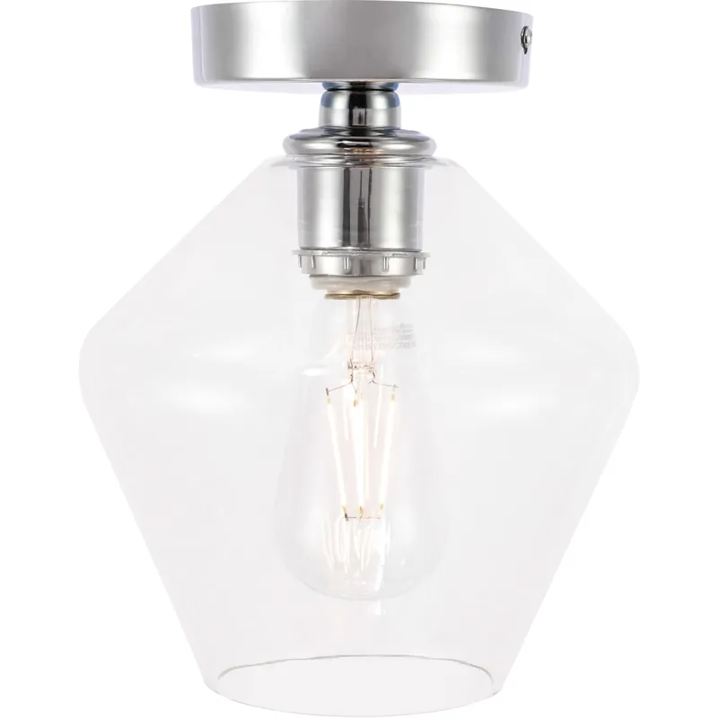 Warranty Included Gene 1 Light 8 inch Chrome Flush Mount Ceiling Light