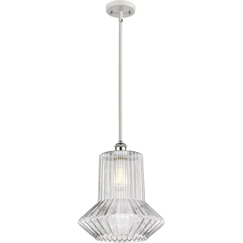 Must Have Ballston Springwater 1 Light 12 inch White and Polished Chrome Pendant Ceiling Light, Ballston