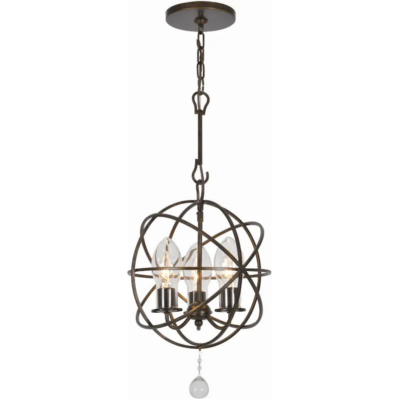 Affordable Solaris 3 Light 12 inch English Bronze Pendant Ceiling Light