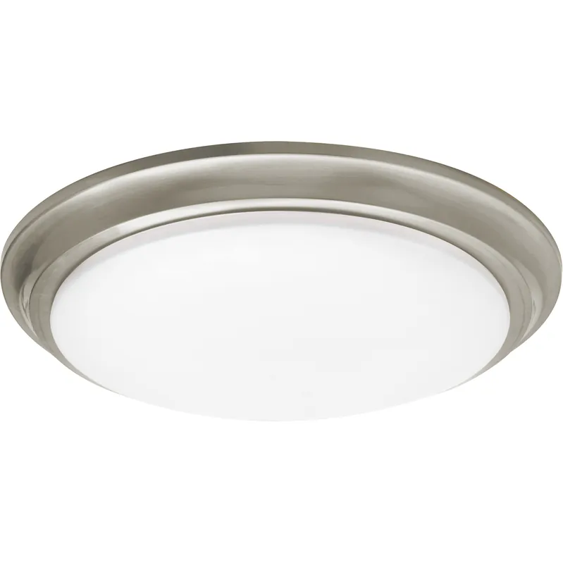 Hassle-Free Returns Baron 1 Light 12 inch Satin Nickel Flush Mount Ceiling Light