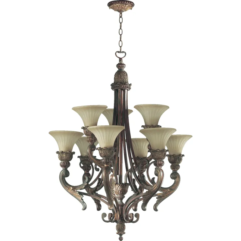 Viral Madeleine 9 Light 30 inch Corsican Gold Chandelier Ceiling Light