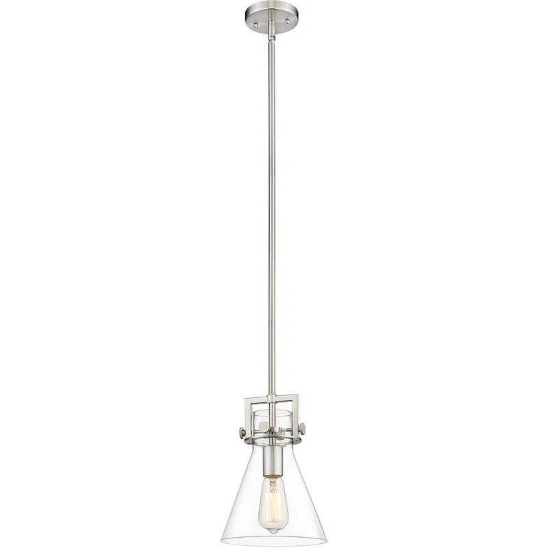 Newton Newton Cone 1 Light 8 inch Brushed Satin Nickel Mini Pendant Ceiling Light Best Price