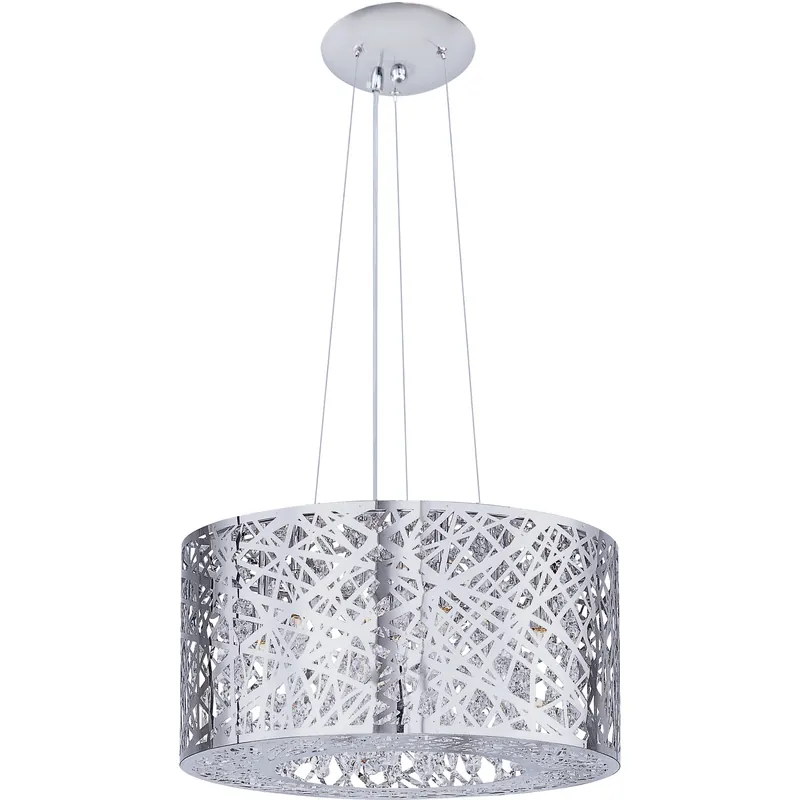 Inca LED 15.75 inch Polished Chrome Multi-Light Pendant Ceiling Light in Clear/White, With Bulb Fan Favorite