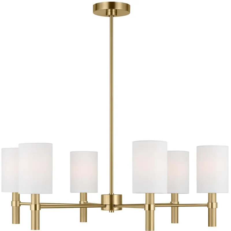 Drew & Jonathan Scott Manor 6 Light 30 inch Satin Brass Chandelier Ceiling Light Holiday Sale