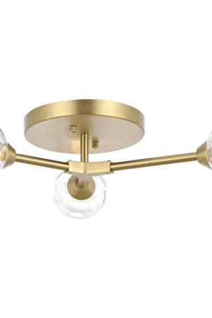Zayne 3 Light 15 inch Gold Flush Mount Ceiling Light Worldwide Shipping