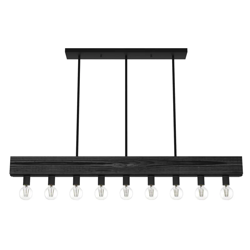 Hot Deal Donelson 9 Light 51 inch Natural Iron Linear Chandelier Ceiling Light