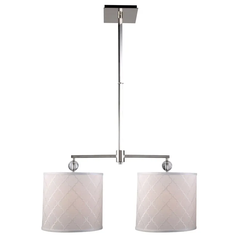 Latest Gemma 2 Light 12 inch Polished Nickel Pendant Ceiling Light, Urban Classic