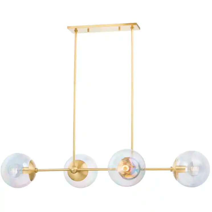 Ophelia 4 Light 46.25 inch Aged Brass Island Light Ceiling Light Genuine