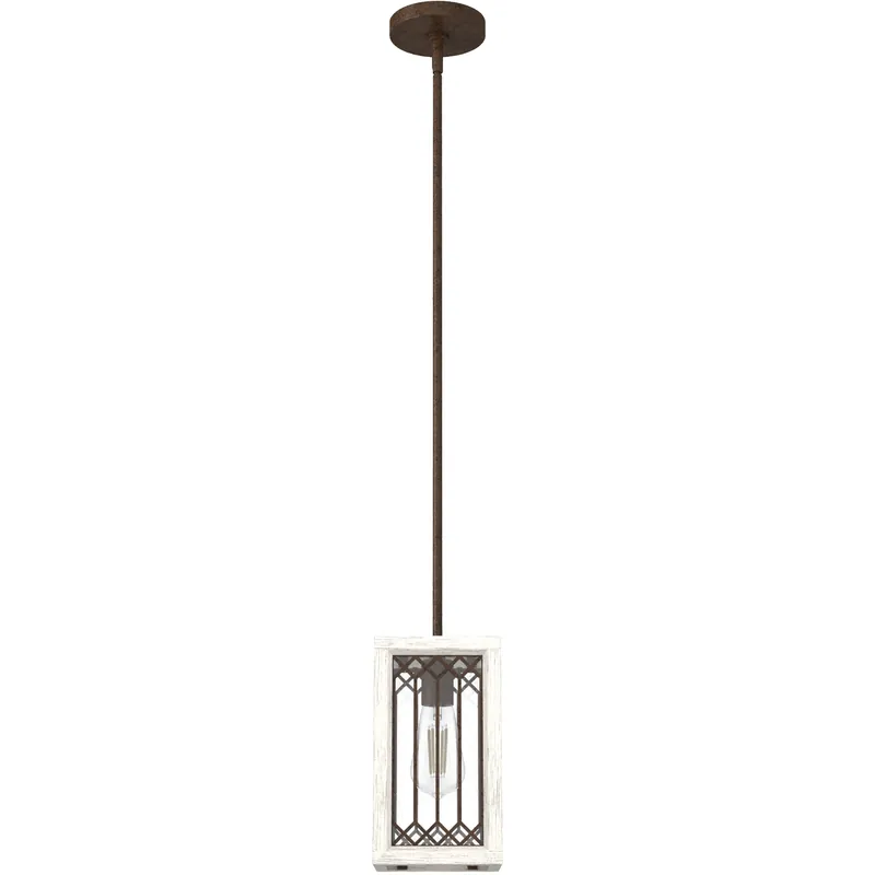 Chevron 1 Light Textured Rust Mini Pendant Ceiling Light Mega Sale