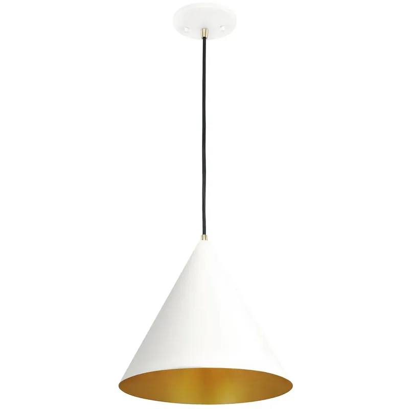Conos Family 1 Light 14 inch Matte White with Champagne Gold Interior Pendant Ceiling Light Hot Deal