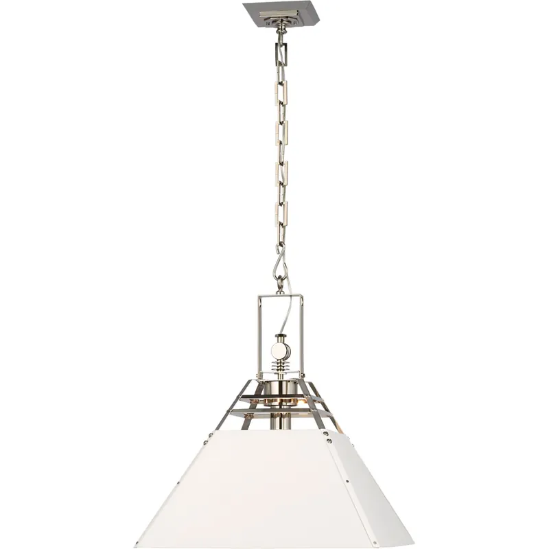 Suzanne Kasler Pierre 1 Light 20 inch Polished Nickel and White Pendant Ceiling Light, Medium Get Yours