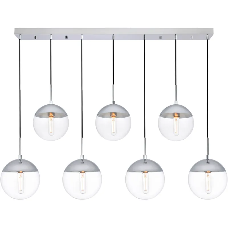 Grab Now Eclipse 7 Light 54 inch Chrome Pendant Ceiling Light