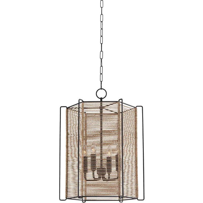 Last Chance Ramon 4 Light 18 inch Textured Black Indoor Lantern Ceiling Light
