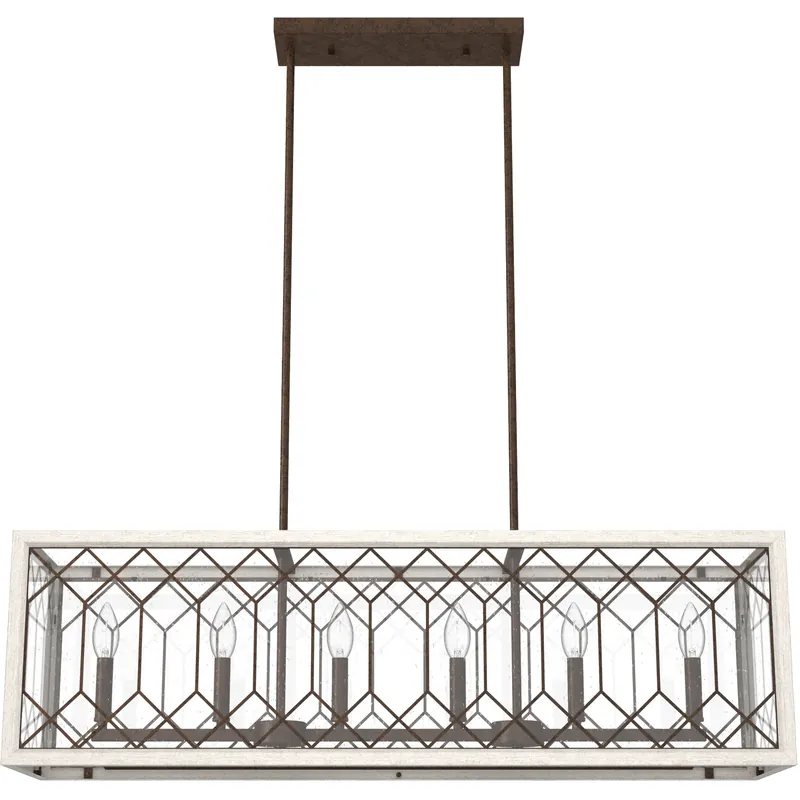Big Sale Chevron 6 Light 40 inch Textured Rust Linear Chandelier Ceiling Light