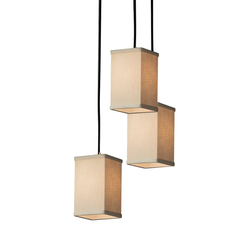 Must Have Textile 4 inch Polished Chrome Pendant Ceiling Light in Incandescent, Gray