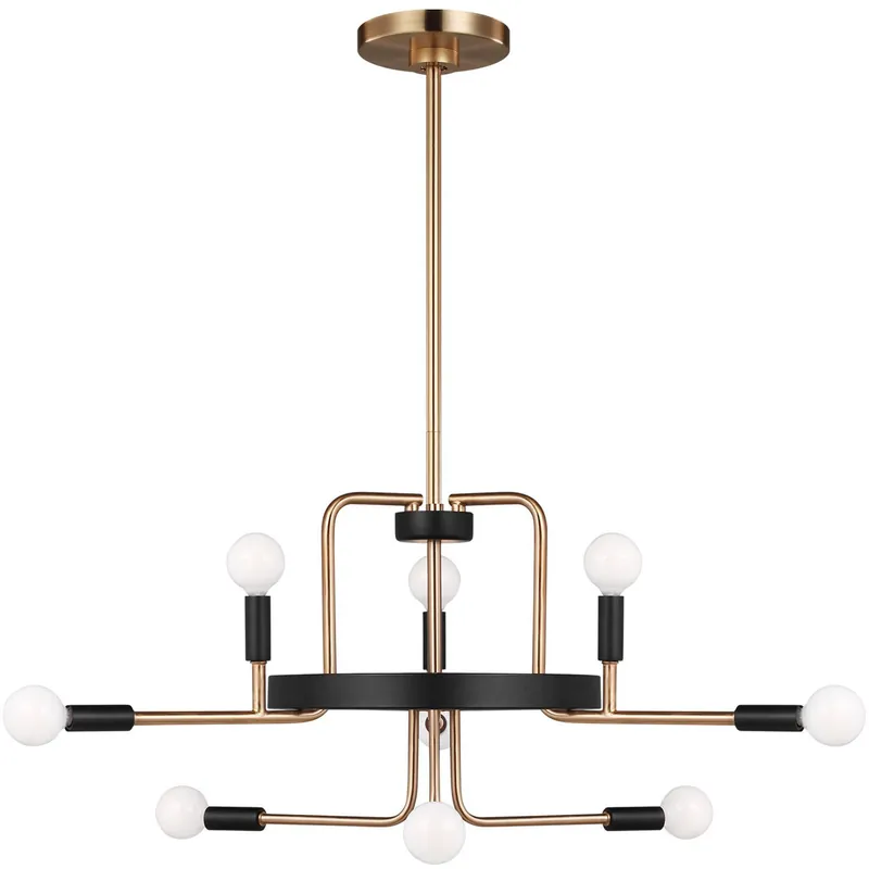Original Royce 9 Light 32.5 inch Satin Brass Chandelier Ceiling Light