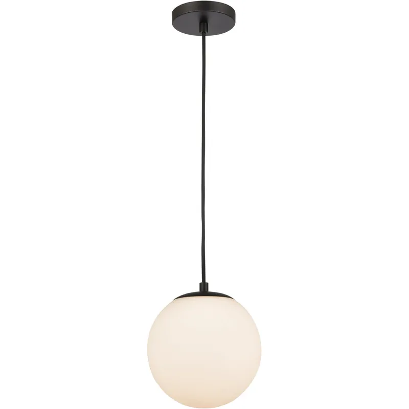 Tolland LED 8 inch Matte Black Mini Pendant Ceiling Light in Matte White Glass Express Delivery