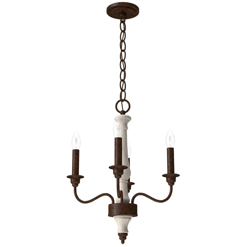 Grab Now Teren 4 Light 14.25 inch Distressed White Mini Chandelier Ceiling Light