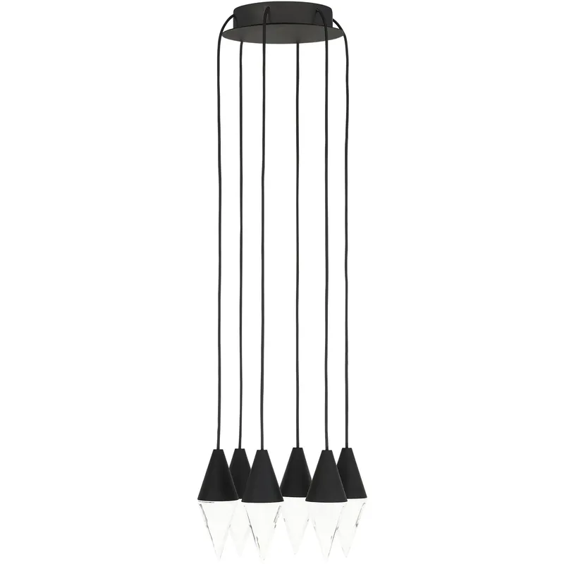 Sean Lavin Turret LED Nightshade Black Chandelier Ceiling Light, Integrated LED Order Now
