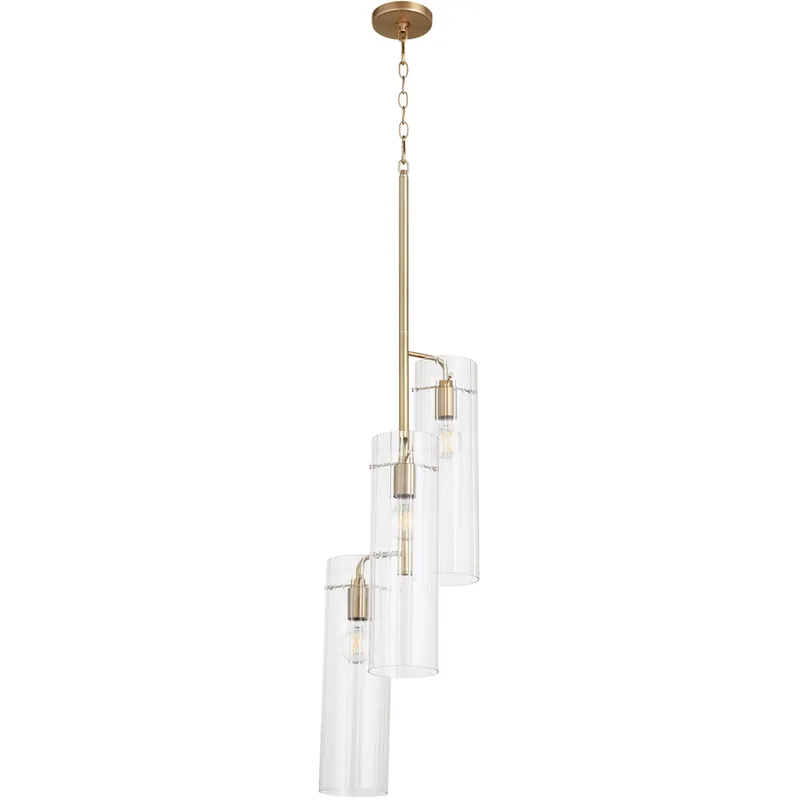 Trident 3 Light 9.75 inch Aged Brass Pendant Ceiling Light Markdown