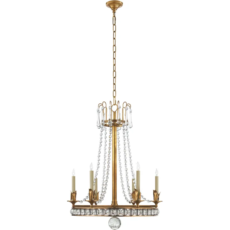 Visual Comfort Signature Collection Joe Nye Regency 6 Light 22 inch Hand-Rubbed Antique Brass Chandelier Ceiling Light, Medium SN5107HAB - Open Box Reduced Price