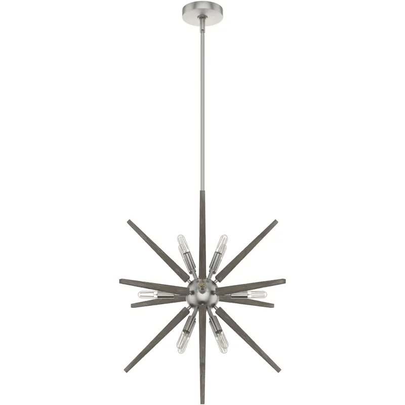 Jupiter Star 12 Light 24 inch Brushed Nickel Pendant Ceiling Light Special Discount