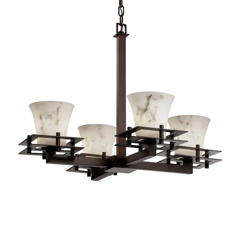 LumenAria LED 25 inch Brushed Nickel Chandelier Ceiling Light in 2800 Lm LED, Cylinder with Flat Rim, Metropolis Limited Time