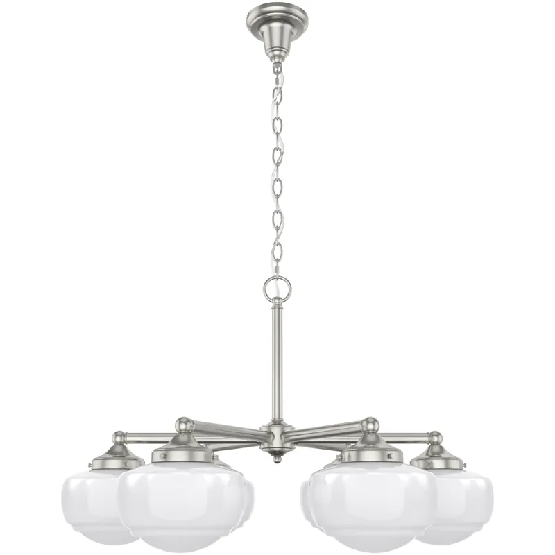 Saddle Creek 6 Light 30 inch Brushed Nickel Chandelier Ceiling Light High Quality