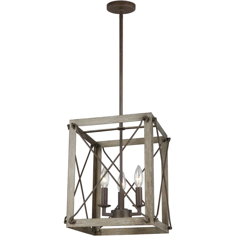 Sean Lavin Thornwood 3 Light 12 inch Washed Pine Pendant Ceiling Light Exclusive