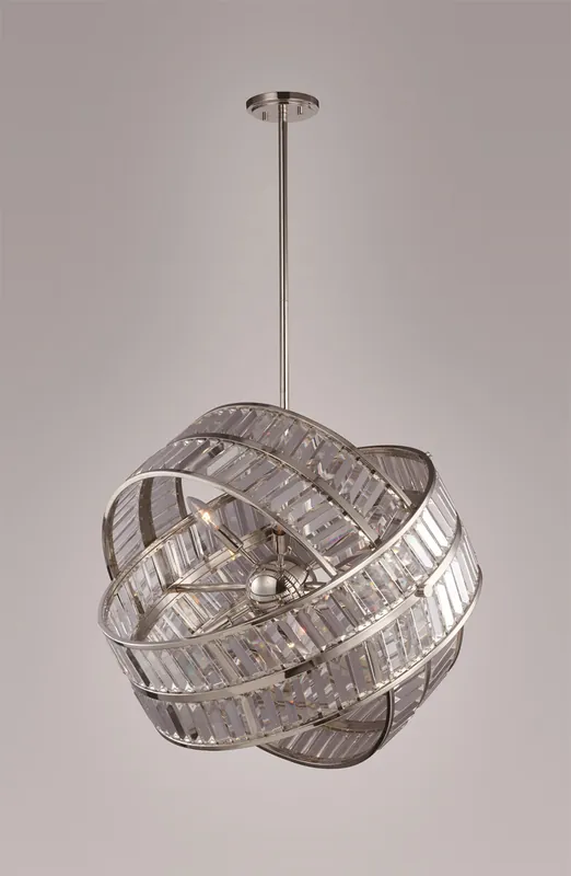 Professional Grade Una 8 Light 22.5 inch Polished Nickel Chandelier Ceiling Light