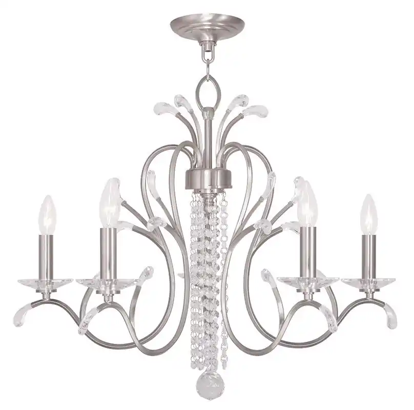 Final Sale Serafina 5 Light 26 inch Brushed Nickel Chandelier Ceiling Light