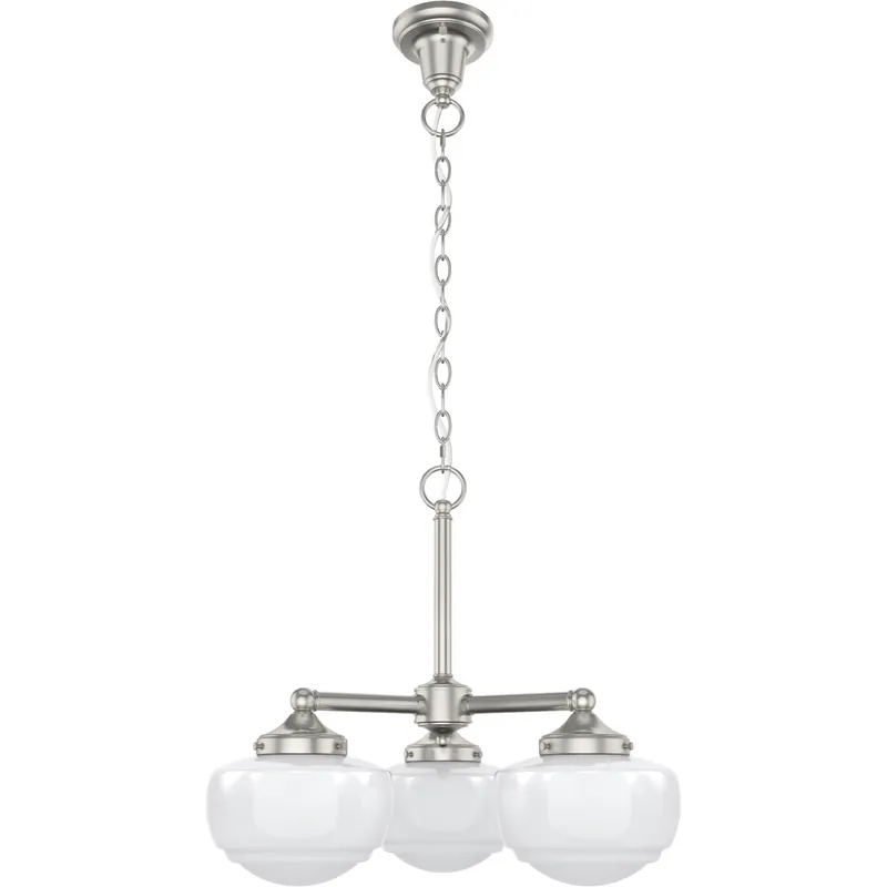 Saddle Creek 3 Light 20 inch Brushed Nickel Convertible Chandelier Ceiling Light Exclusive
