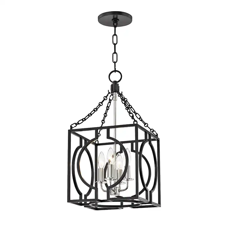 Deal Octavio 4 Light 12 inch Aged Iron / Polished Nickel Pendant Ceiling Light