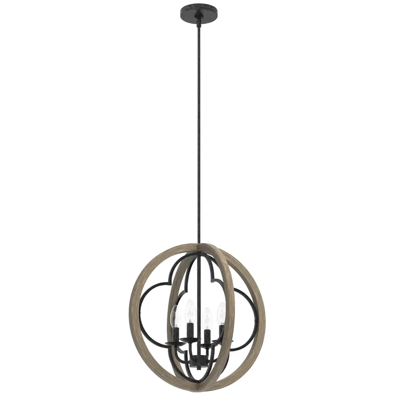 Final Sale Gablecrest 4 Light 19 inch French Oak Pendant Ceiling Light