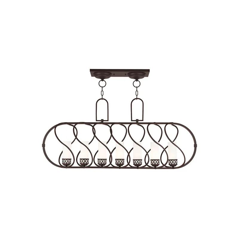 Westfield 7 Light 48 inch Olde Bronze Linear Chandelier Ceiling Light Low Price