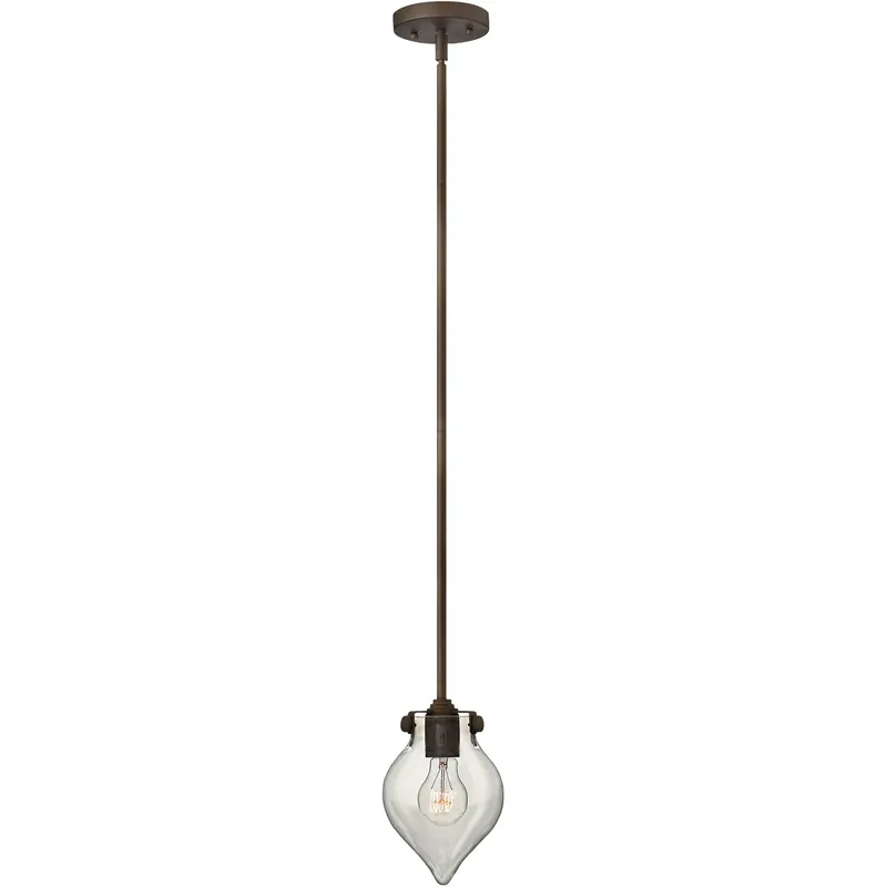 Congress 1 Light 6 inch Oil Rubbed Bronze Mini-Pendant Ceiling Light, Retro Glass Clearance