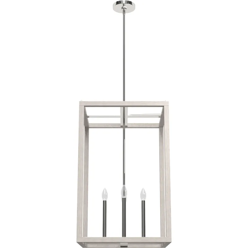 Viral Squire Manor 4 Light 18.25 inch Chrome and Distressed White Pendant Ceiling Light